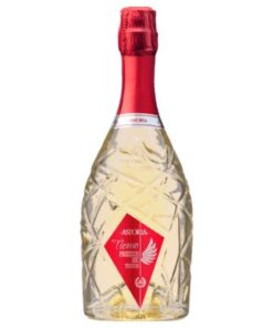 Garrafa de Astoria Tiemo Prosecco, espumante italiano com bolhas finas, aromas de pera e maçã, rótulo elegante.
