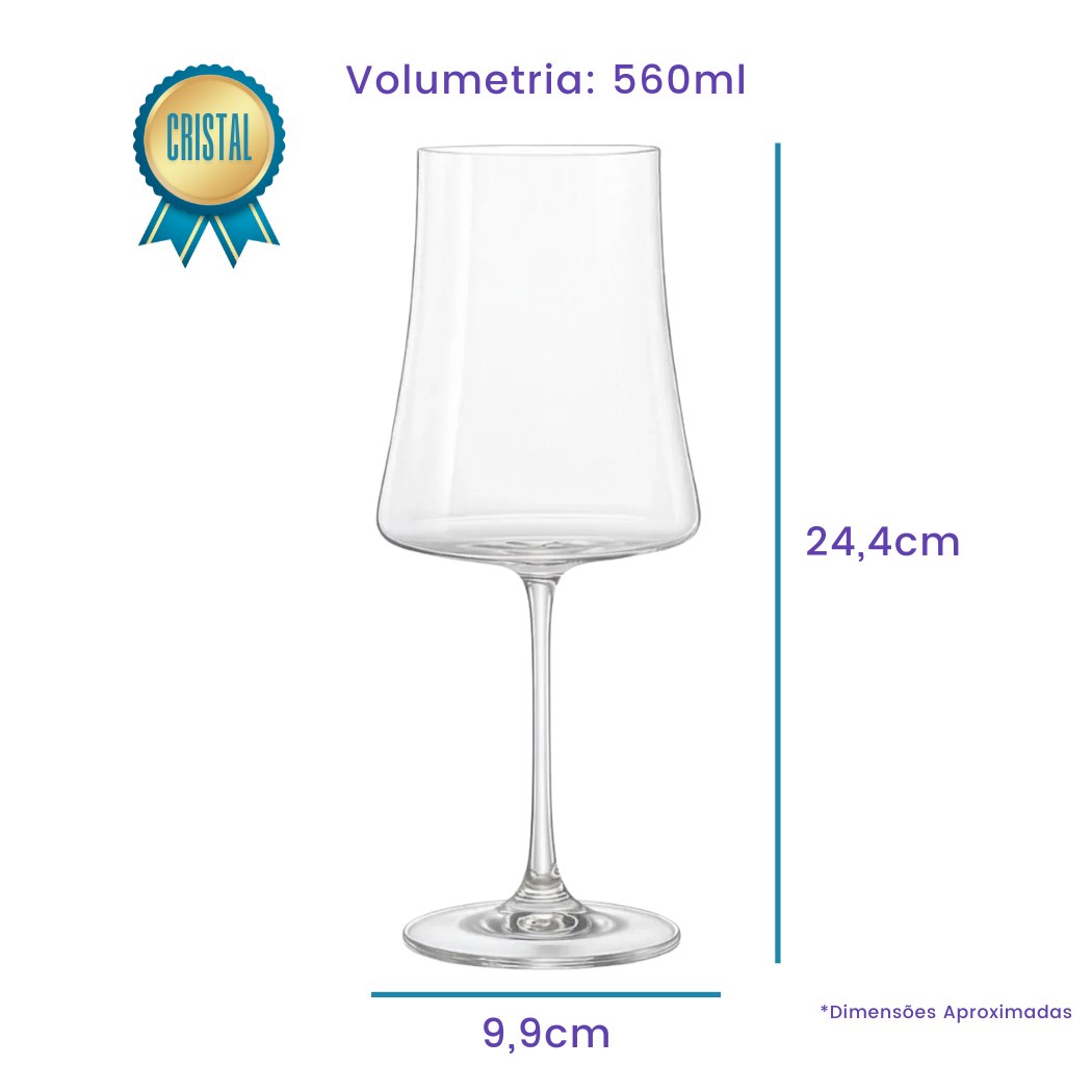 Taça de vinho cristal Bohemia Elegance 560ml em Teresina – Compre na Winery Brasil, referência em vinhos e acessórios no Piauí