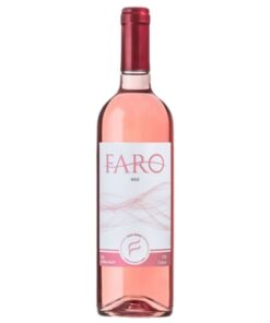 Garrafa do Faro Rosé Syrah 2023, rótulo minimalista em tons rosé, vinho chileno fresco do Vale Central para delivery em Teresina.