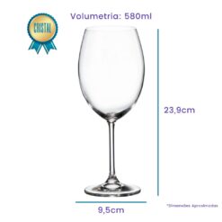 Taça de vinho cristal Bohemia Requinte 580ml em Teresina – Compre na Winery Brasil