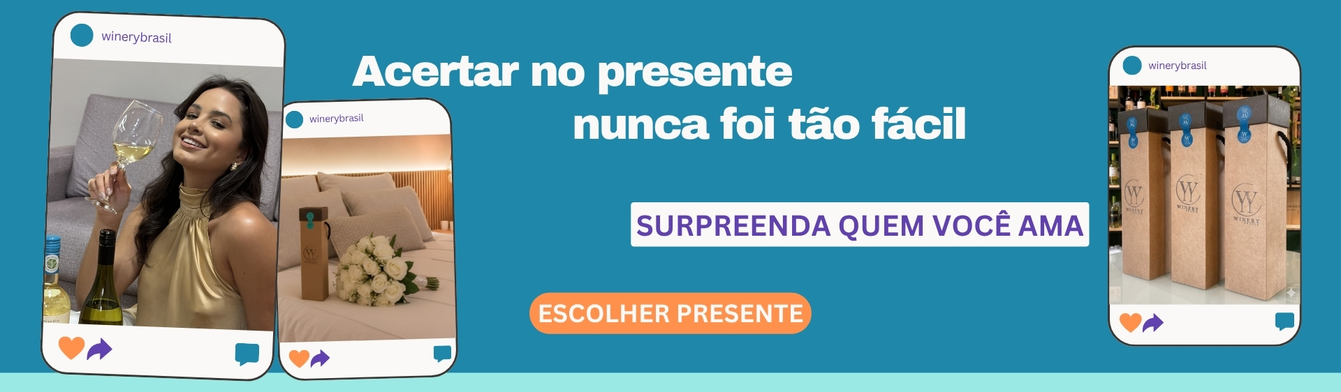Banner da Winery Teresina com vinhos para presente. O melhor lugar para comprar vinhos e kits para presente em Teresina, Piauí.