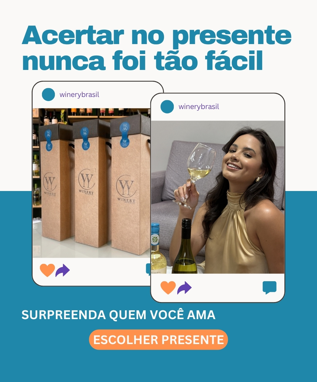 Banner da Winery Teresina com vinhos para presente. O melhor lugar para comprar vinhos e kits para presente em Teresina, Piauí.